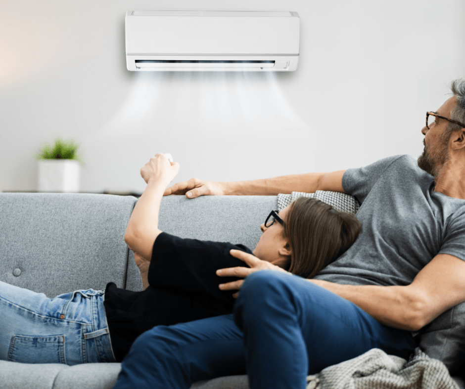 people relaxing in air conditioning