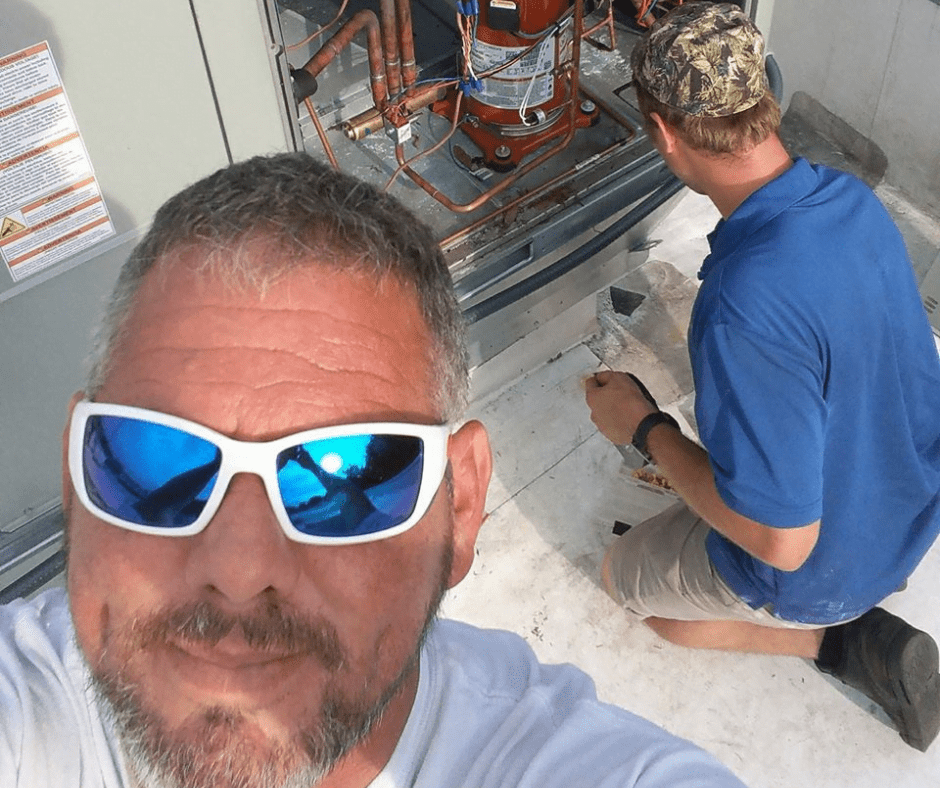 Commercial HVAC problems being repaired by owner Mike Akers