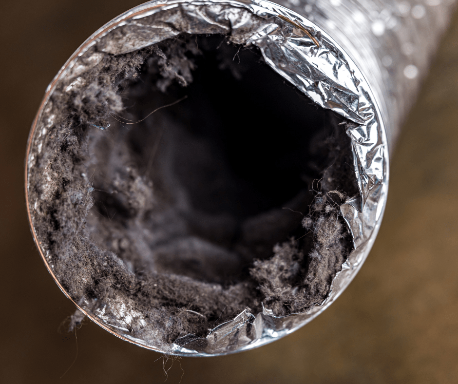 dirty air duct with is a common commercial HVAC problem