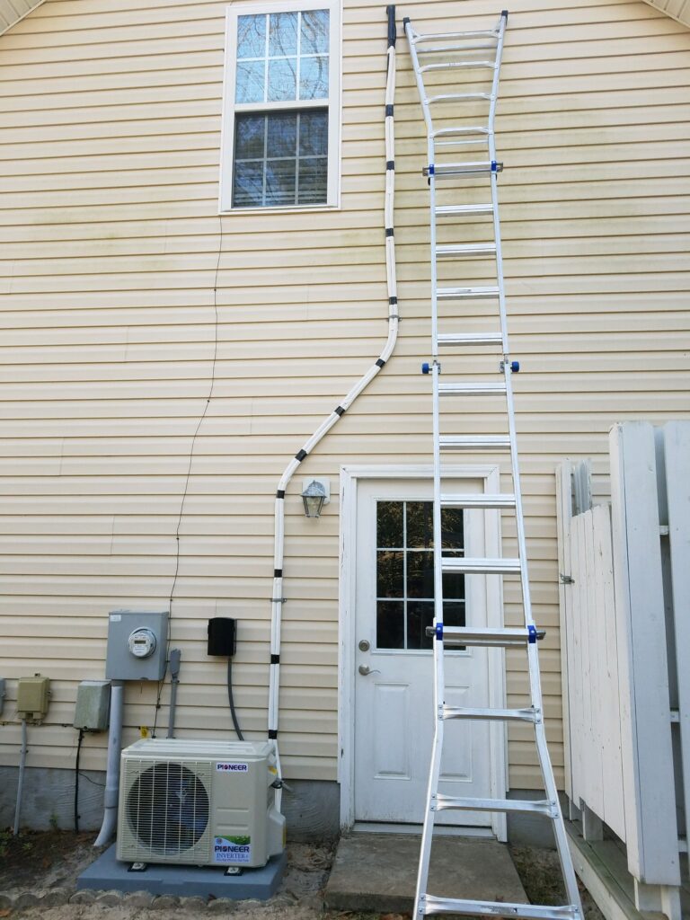 ductless mini split HVAC repair job