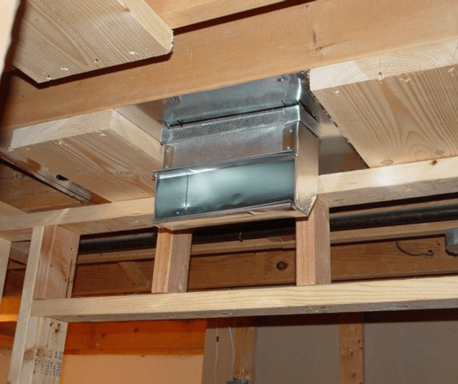 Installed HVAC return supply box