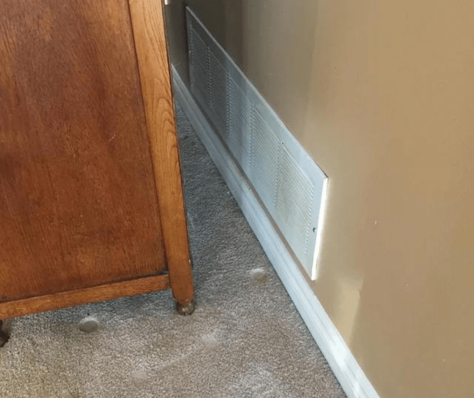 Air Vent Being Blocked By Furniture in Home