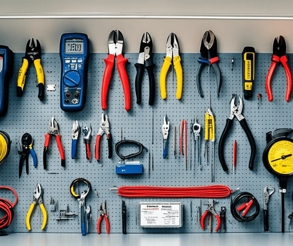 HVAC tools used to install an HVAC return supply box