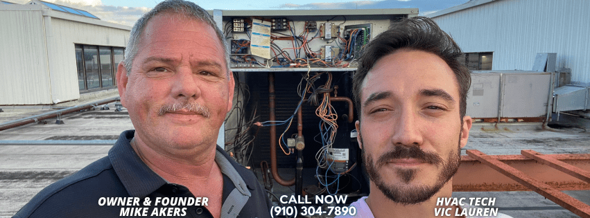 Residential and Commercial HVAC Company Owner Mike Akers and HVAC Tech Vic Lauren
