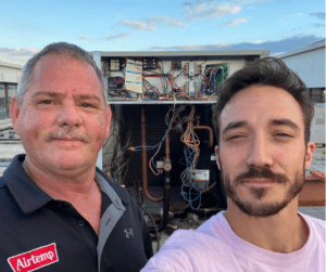 Residential and Commercial HVAC Companies Owner Mike Akers and HVAC Tech Vic Lauren