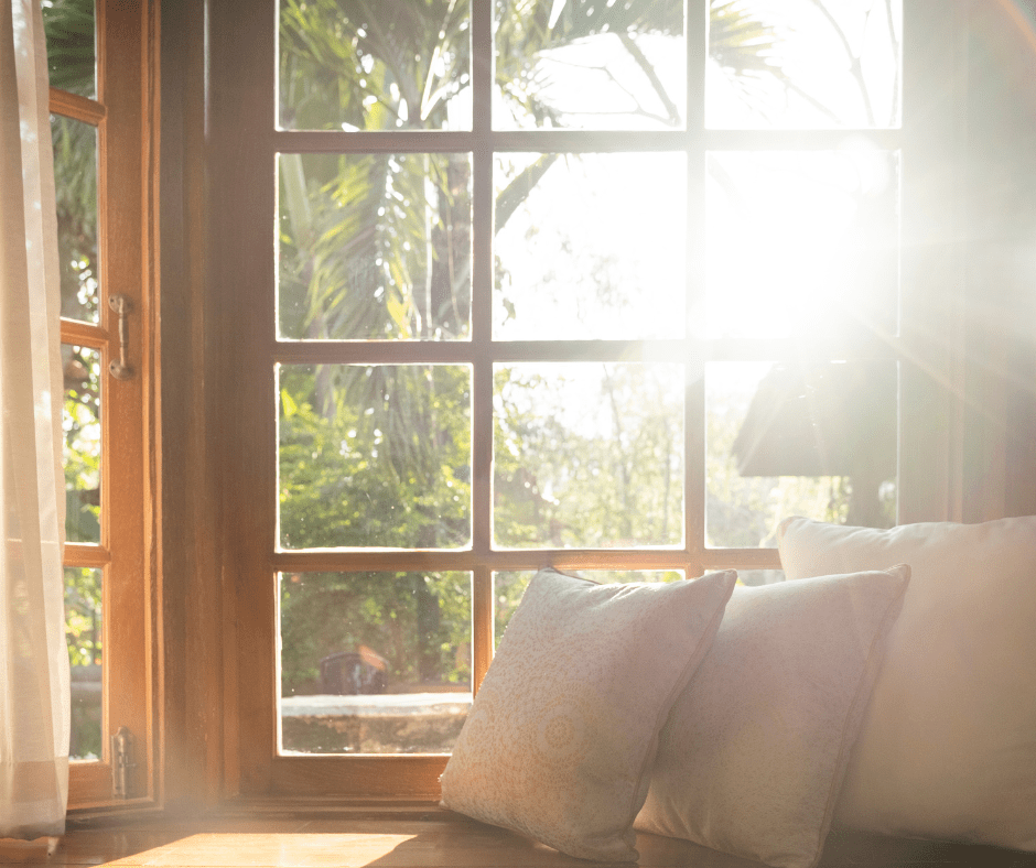 Sun Shining Through A Window Helping Heat a Home In The Winter Time