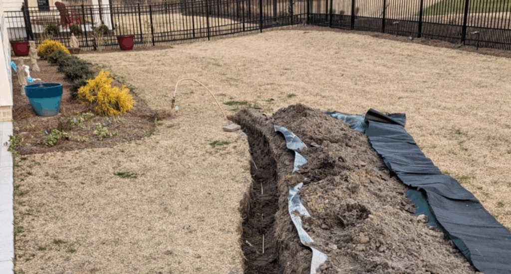 Gasline Ditch For Outdoor Firepit