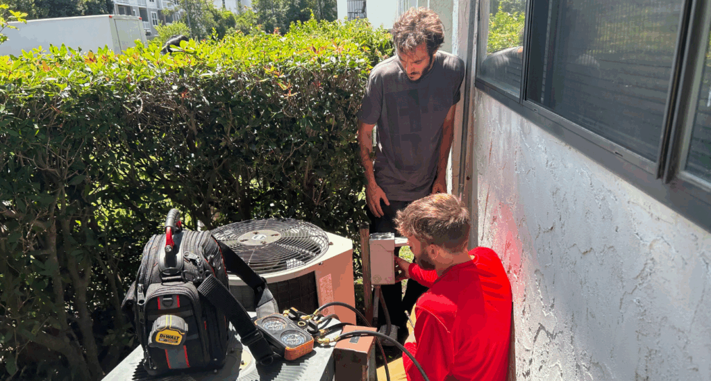 HVAC service call being performed by Elite Contractions Solutions Inc.