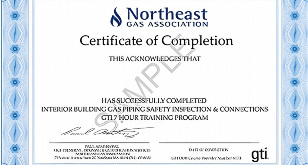 Gas Line Safety Inspection Certification
