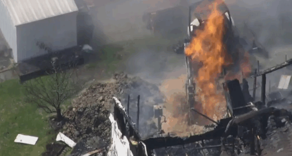 Gas Line Explosion at a House