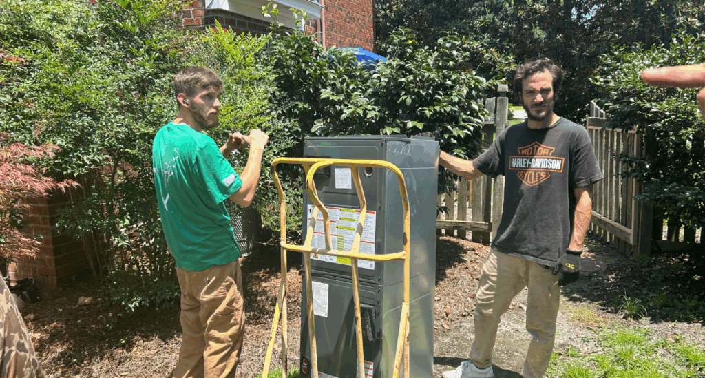 ECSi in Wilmington, NC Installing an HVAC Unit