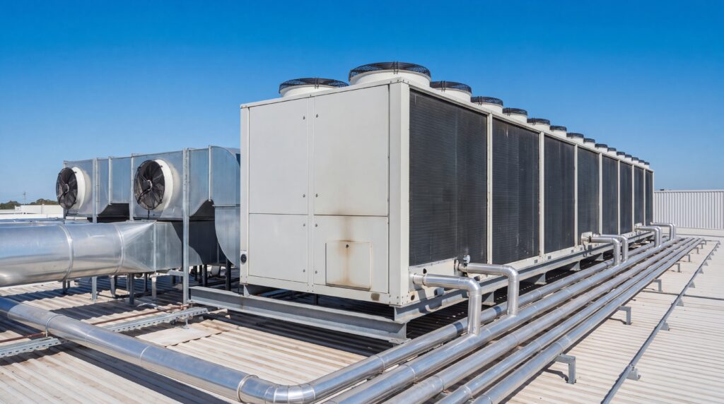 Commercial HVAC System That is Being Monitored by an AI Diagnostics System.