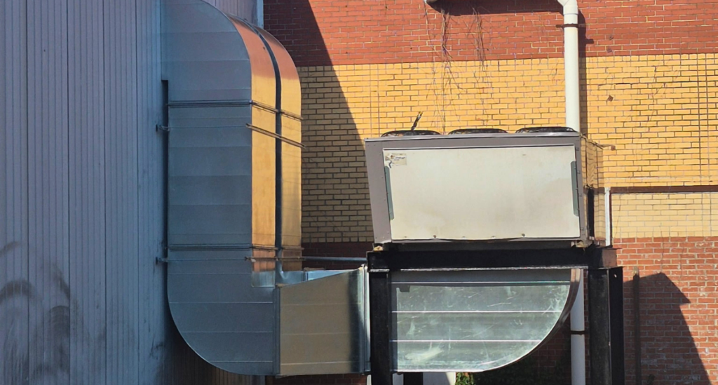 Stainless Steel Commercial HVAC System Beings Installed by ECSi in Wilmington, NC.